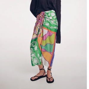Zara Printed Knotted Skirt